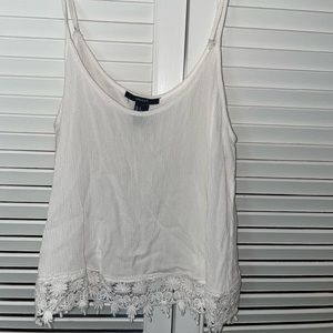 White bottom lace trimmed shirt